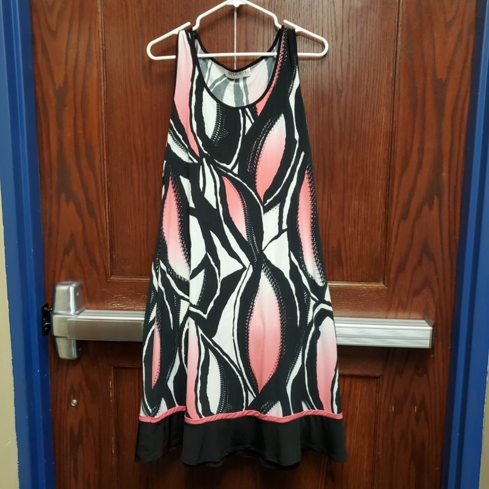 Studio I Black with Pink Maxi Dress Size 12